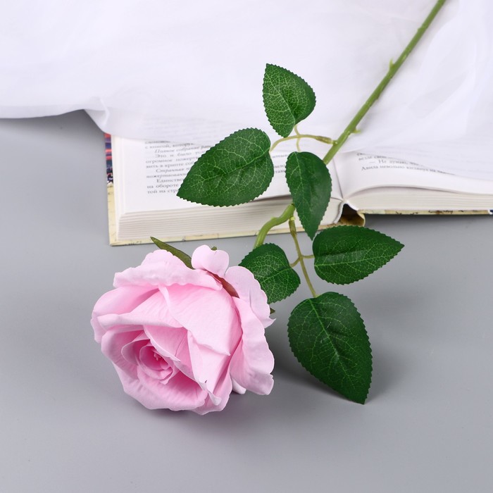 Цветы искусственные "Роза чайная экстра" d-7 см 44 см, розовый