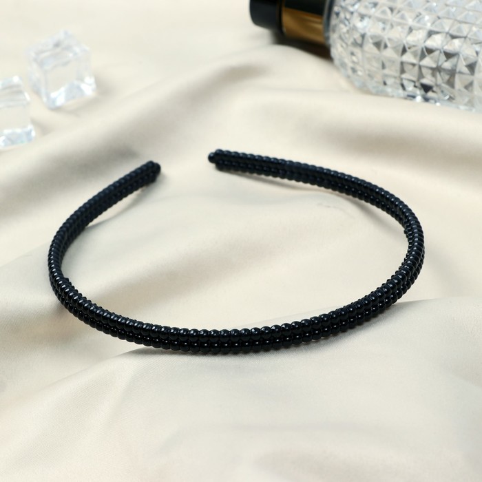 Ободок для волос "Дивина" дорожки, 0,6 см, чёрный - Фото 1