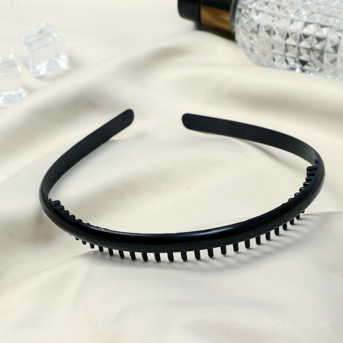 Ободок для волос "Ночка" гребень классика, 1,8 см, чёрный - Фото 1