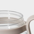 Кружка «Бьорн», 850 мл, с крышкой и трубочкой, стекло, бежевая - Фото 7