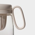 Кружка «Бьорн», 850 мл, с крышкой и трубочкой, стекло, бежевая - Фото 8