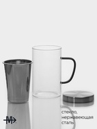 Кружка для заваривания, 550 мл, с металлическим ситом, стекло, прозрачная - Фото 3