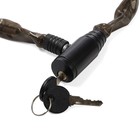 Замок навесной велосипедный ТУНДРА, цепь 3.5×650 мм, английский ключ 2 шт., черный - Фото 7