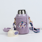 Термос детский «Единорог», 500 мл, с кружкой, два вида крышек, сохраняет тепло до 8 ч, нержавеющая сталь, сиреневый - Фото 2