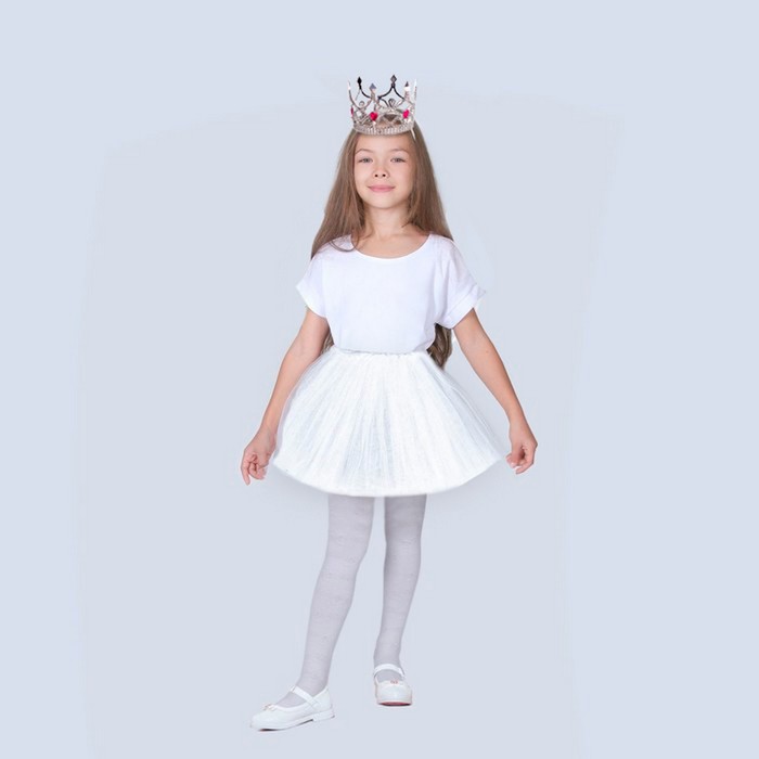 Карнавальный набор «Королева», корона, юбка, цвет белый