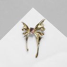 Брошь «Бабочка» фольгированные крылья, цвет розовый в золоте - фото 8735237