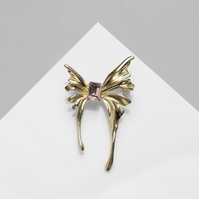 Брошь «Бабочка» фольгированные крылья, цвет розовый в золоте