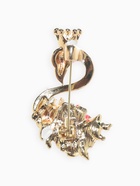 Брошь «Фламинго» в розах, цветная в золоте - Фото 2