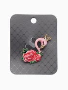 Брошь «Фламинго» в розах, цветная в золоте - Фото 4