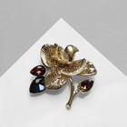 Брошь «Цветок» с жемчугом и камнями, цветная в золоте - фото 320967508