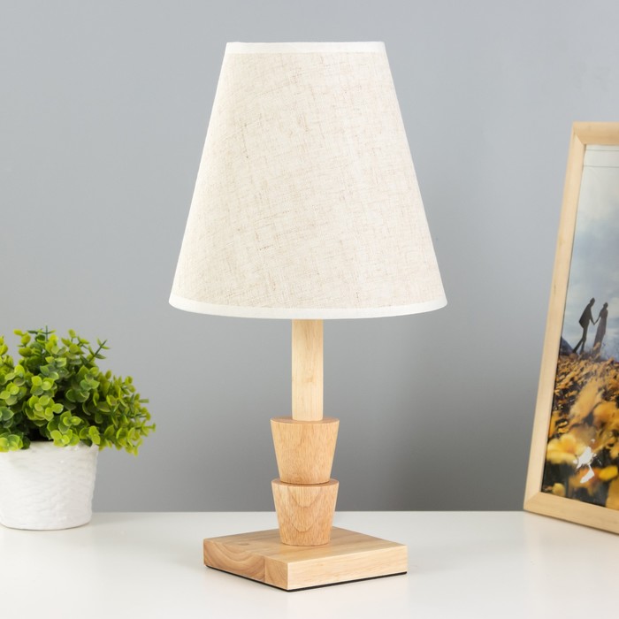 Настольная лампа «Ульн» E27 40 Вт светлое дерево 19.5×19.5×38 см RISALUX - Фото 1
