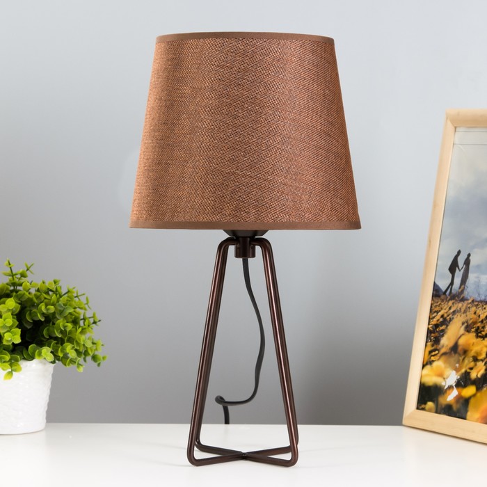 Настольная лампа "Барре" E27 40Вт коричневый 20,5х20,5х38 см RISALUX - Фото 1