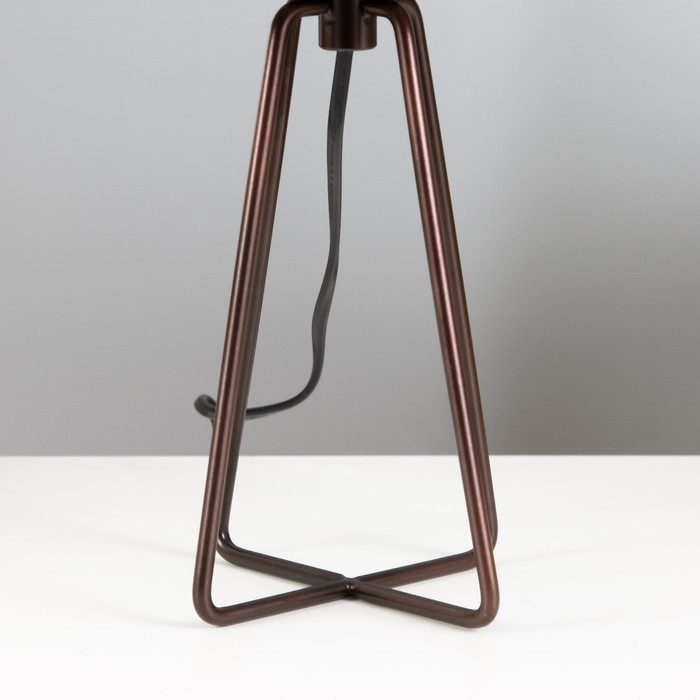 Настольная лампа "Барре" E27 40Вт коричневый 20,5х20,5х38 см RISALUX - фото 1906568700