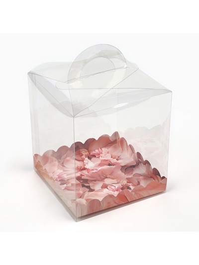 Коробка кондитерская, сундук, упаковка, «Цветов сияние», 16×16×18 см