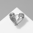 Брошь «Сердце», белая в серебре - Фото 3