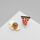 Набор значков (2 шт.) «Пицца и пиво», цветной в золоте - фото 8735315