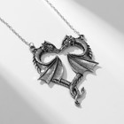 Кулон «Сердце» с дракончиками, цвет чернёное серебро, 45 см - фото 320967907