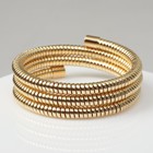 Браслет металлический «Рельеф» пружинка 3 ряда, цвет золото, d=6.5 см - Фото 2
