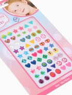 Серьги наклейки детские, пластик, улыбка, фигуры, цветные - Фото 3