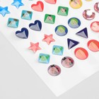 Серьги наклейки детские, пластик, улыбка, фигуры, цветные - Фото 2