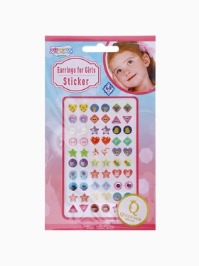 Серьги наклейки детские, пластик, улыбка, яркие, цветные 10105409