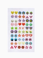 Серьги наклейки детские, пластик, улыбка, яркие, цветные - Фото 4