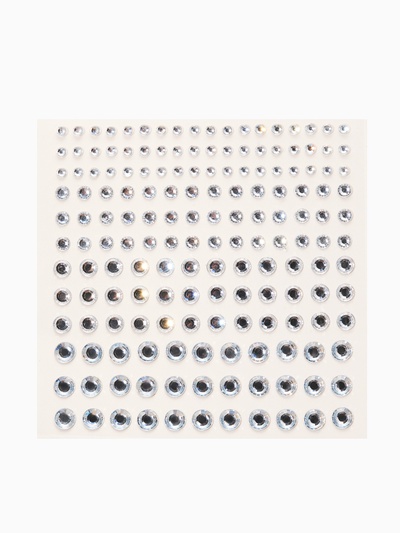 Серьги наклейки детские, пластик, блестящие, белые