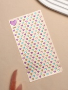 Серьги наклейки детские, пластик, любовь, сердечки, цветные - Фото 2