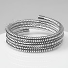 Браслет металлический «Рельеф» пружинка 3 ряда, цвет серебро, d=6.5 см - Фото 2