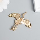 Декор для творчества металл "Журавль в полёте" золото 4,8х4,3 см (комплект 2 шт) - фото 23567742