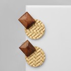Серьги из дерева «Ваканда» стиль, плетёнка, цвет бело-коричневый - Фото 3