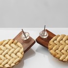 Серьги из дерева «Ваканда» стиль, плетёнка, цвет бело-коричневый - Фото 4