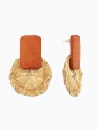 Серьги из дерева «Ваканда», стиль, плетёный диск, бежево-коричневые - Фото 1