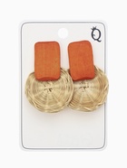 Серьги из дерева «Ваканда», стиль, плетёный диск, бежево-коричневые - Фото 4