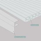 Профиль пристенный FP для поликарбоната, толщина 4 - 6 мм, длина 6 м, универсальный - фото 24389294