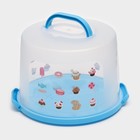 Блюдо для торта и пирожных с крышкой Доляна, 30,5×21,5 см, цвет МИКС - фото 23567965