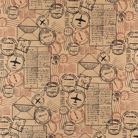 Бумага упаковочная крафтовая «Почтовые штампы», 50 х 70 см (комплект 10 шт)