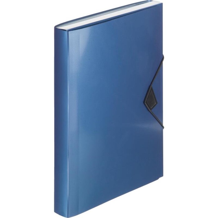 Папка-картотека на резинке A4, Calligrata TOP "Mistral", 800 мкм, 6 отделов, синий металлик