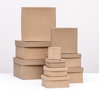 Набор коробок квадратных 10 в 1 крафт,24.5×24.5×11.5 - 6.5×6.5×4 см, - Фото 2