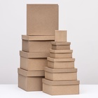 Набор коробок квадратных 10 в 1 крафт,24.5×24.5×11.5 - 6.5×6.5×4 см, - Фото 3