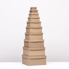 Набор коробок квадратных 10 в 1 крафт,24.5×24.5×11.5 - 6.5×6.5×4 см, - Фото 4