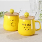 УЦЕНКА Кружка с деревянной крышкой и ложкой «Смайл» 350 мл, 12.5×9.5×12 см, цвет и рисунок МИКС - Фото 10