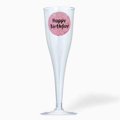Набор пластиковых бокалов под шампанское «Happy Birthday »,party, 150 мл