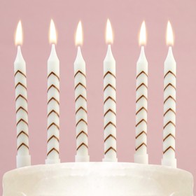 Свечи в торт "С Днем рождения", узоры, 6 шт