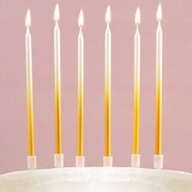 Свечи в торт "В твой особенный день", золотые, 6 шт.