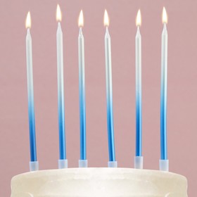 Свечи в торт «В твой особенный день», синие, 6 шт.