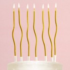 Свечи в торт "Для твоего праздника", золотые, 10 шт. - фото 293334699