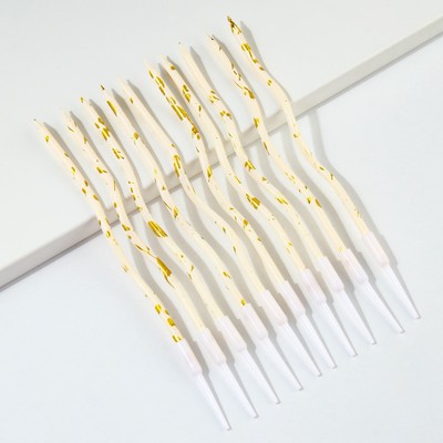 Свечи для торта «Для твоего праздника», белые, 10 шт., 15×0.5 см