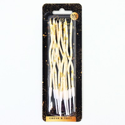 Свечи для торта «Для твоего праздника», белые, 10 шт., 15×0.5 см