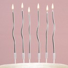 Свечи для торта «Для твоего праздника», серебряные, 10 шт. - Фото 1
